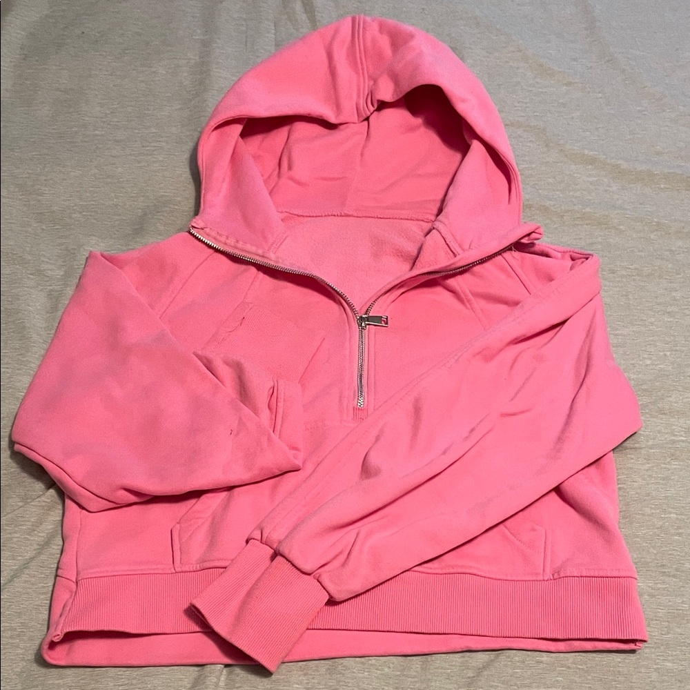 Amazon Pink Scuba Crop Hoodie